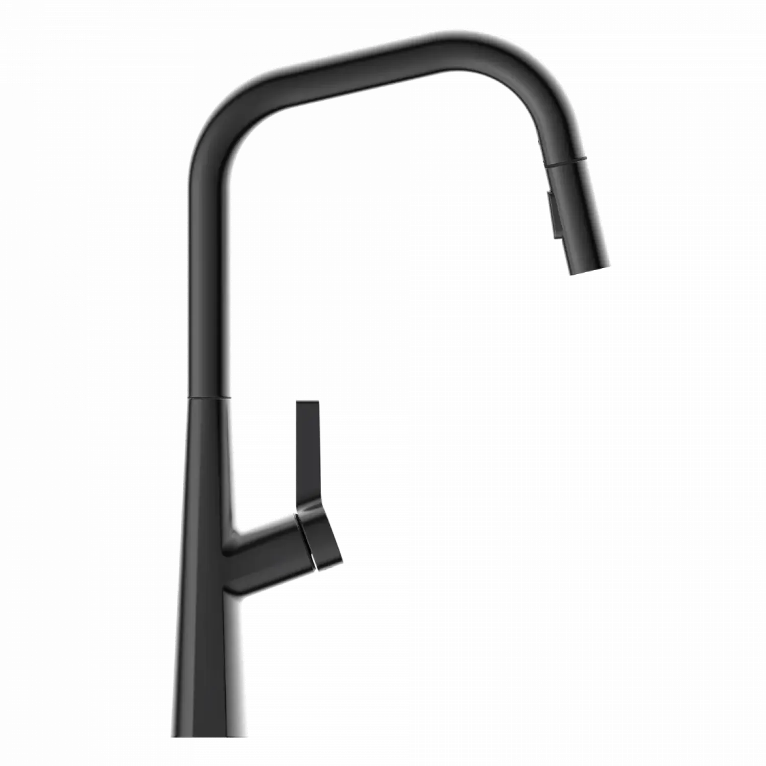 Hot Single Hole Pull Down Kitchen Faucet in Matte Graphite Single Hole