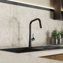 Clearance Single Hole Pull Down Kitchen Faucet in Matte Black Single Hole