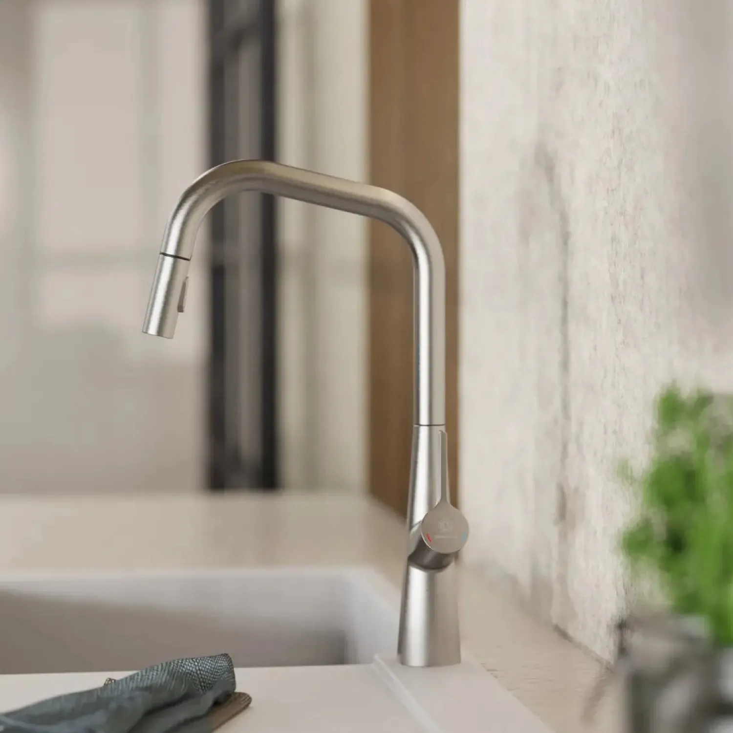 New Single Hole Pull Down Kitchen Faucet in Brushed Nickel Single Hole