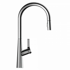 Hot Single Hole Pull Down Kitchen Faucet in Chrome Single Hole