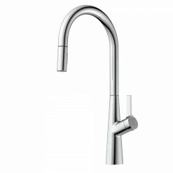 Hot Single Hole Pull Down Kitchen Faucet in Chrome Single Hole