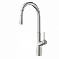 Hot Single Hole Pull Down Kitchen Faucet in Brushed Nickel Single Hole
