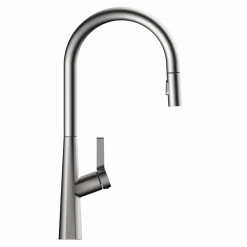 Hot Single Hole Pull Down Kitchen Faucet in Brushed Nickel Single Hole