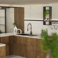 Best Single Hole Pull Down Kitchen Faucet | Matte Black & Brushed Gold Single Hole