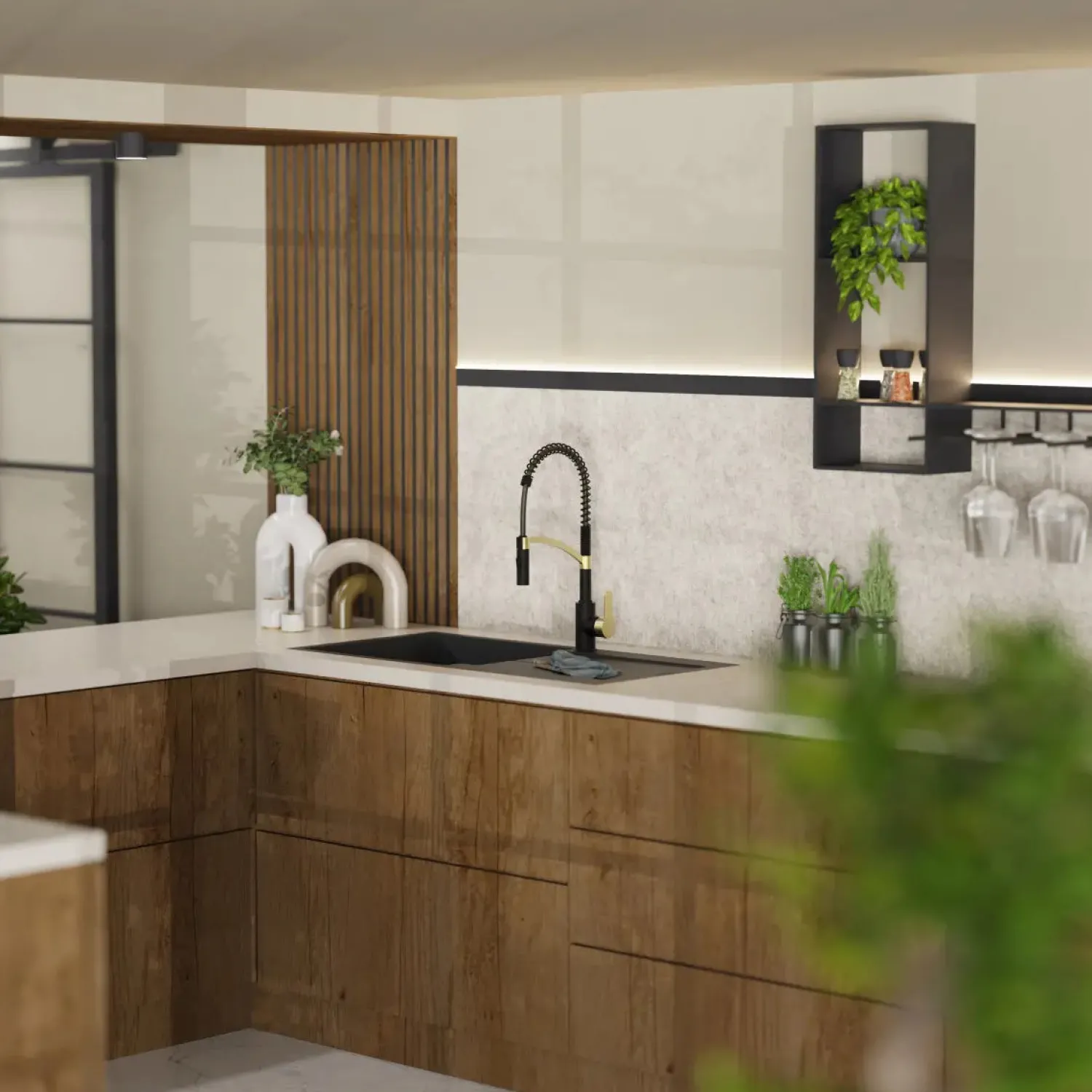 Best Single Hole Pull Down Kitchen Faucet | Matte Black & Brushed Gold Single Hole