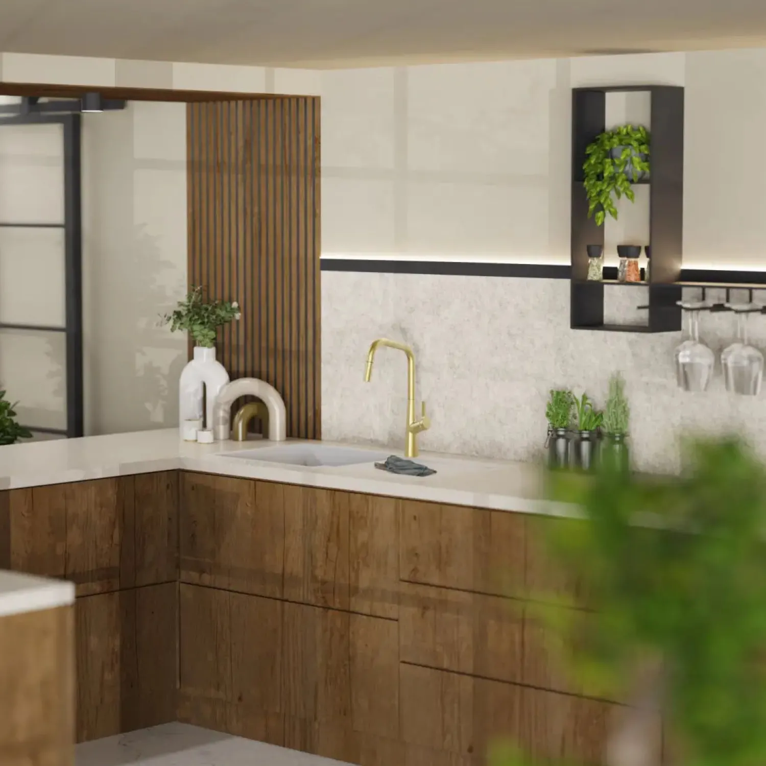 New Single Hole Pull Down Kitchen Faucet in Brushed Gold Single Hole