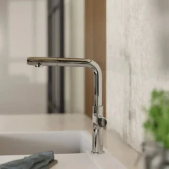 Best Single Hole Straight Spout Kitchen Faucet in Chrome Single Hole