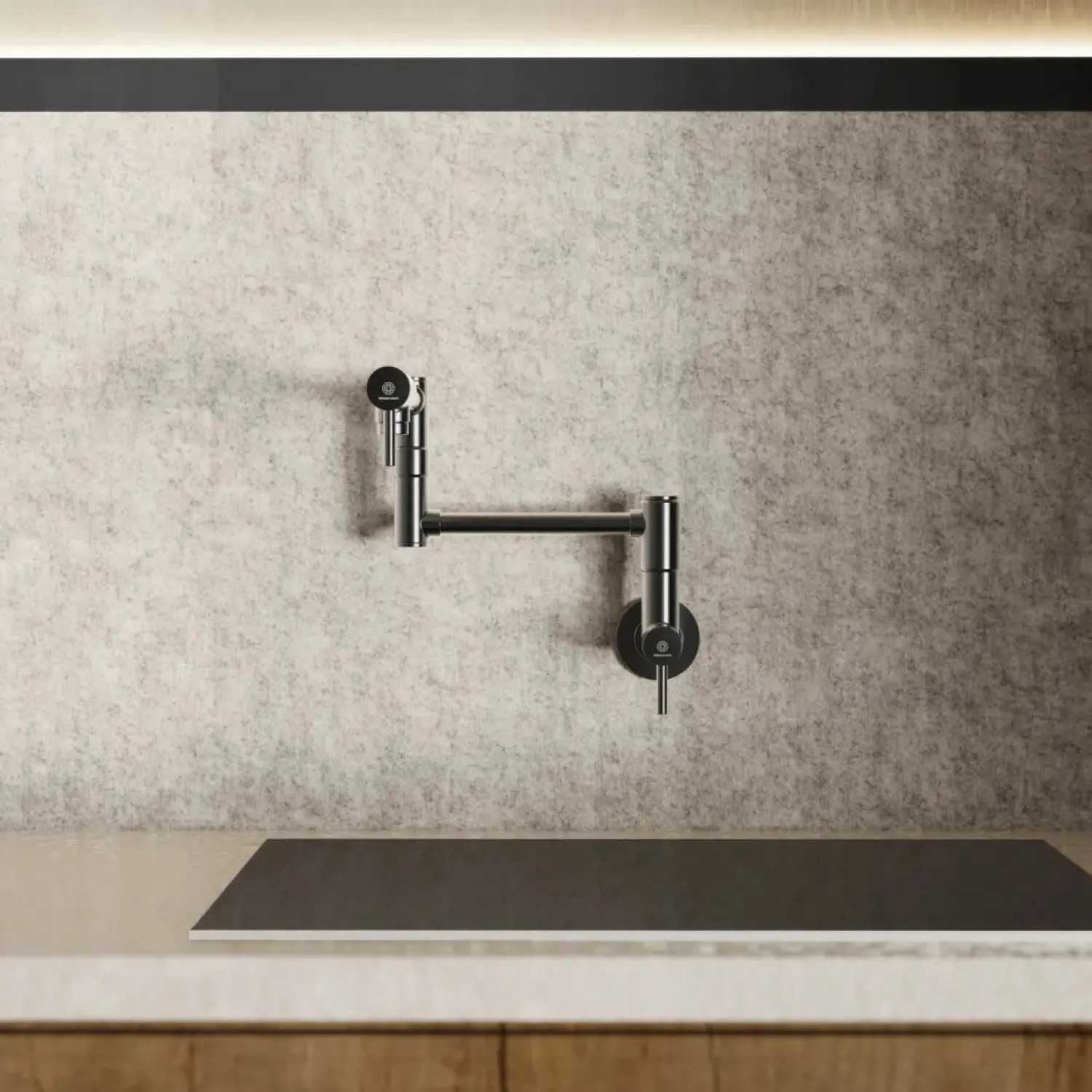 Hot Wall Mounted Pot Filler | Matte Graphite Single Hole