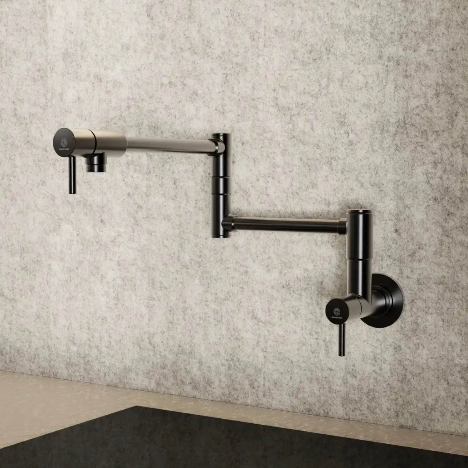Hot Wall Mounted Pot Filler | Matte Graphite Single Hole