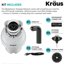 Online WasteGuard 3/4 HP Continuous Feed Garbage Disposal with Ultra-Quiet Motor Garbage Disposals & Parts