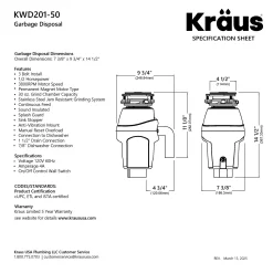 Clearance WasteGuard 1/2 HP Continuous Feed Garbage Disposal with Ultra-Quiet Motor Garbage Disposals & Parts