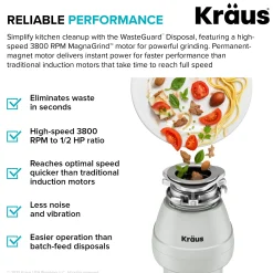 Clearance WasteGuard 1/2 HP Continuous Feed Garbage Disposal with Ultra-Quiet Motor Garbage Disposals & Parts