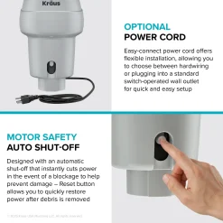 Clearance WasteGuard 1/2 HP Continuous Feed Garbage Disposal with Ultra-Quiet Motor Garbage Disposals & Parts