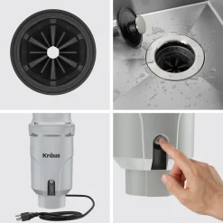 Discount WasteGuard 1/3 HP Continuous Feed Garbage Disposal with Ultra-Quiet Motor Garbage Disposals & Parts