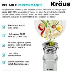 Discount WasteGuard 1/3 HP Continuous Feed Garbage Disposal with Ultra-Quiet Motor Garbage Disposals & Parts