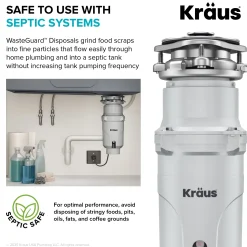 Discount WasteGuard 1/3 HP Continuous Feed Garbage Disposal with Ultra-Quiet Motor Garbage Disposals & Parts