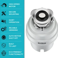Sale WasteGuard 1 HP Continuous Feed Garbage Disposal with Ultra-Quiet Motor Garbage Disposals & Parts