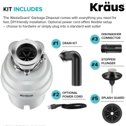 Sale WasteGuard 1 HP Continuous Feed Garbage Disposal with Ultra-Quiet Motor Garbage Disposals & Parts
