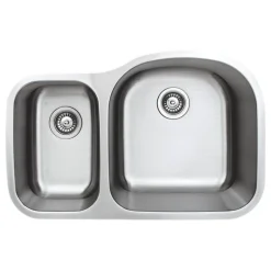 Sale 32" 16-Gauge Double Bowl Undermount Stainless Steel Kitchen Sink Stainless Steel Sinks|Double Bowl Sinks