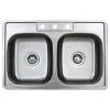 Best 33" 20-Gauge Drop-in 3-Hole 50/50 Double Bowl ADA Compliant Stainless Steel Kitchen Sink Drop-In / Top Mount Sinks|Stainless Steel Sinks
