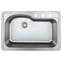 Clearance 33" 18-Gauge Drop-in Single Bowl Stainless Steel Sink Drop-In / Top Mount Sinks|Stainless Steel Sinks