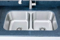 Sale 33" 16-Gauge Undermount 50/50 Double Bowl Stainless Steel Kitchen Sink Stainless Steel Sinks|Double Bowl Sinks