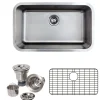 Online 30" 18-Gauge Undermount Single Bowl Stainless Steel Kitchen Sink with Grid Rack and Basket Strainer Stainless Steel Sinks|Single Bowl Sinks