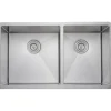 Clearance Handcrafted 33" 16-Gauge Undermount 60/40 Double Bowl Stainless Steel Kitchen Sink Stainless Steel Sinks|Double Bowl Sinks