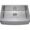Clearance Handcrafted 30" 16-Gauge Arched Apron Front Farmhouse Single Bowl Stainless Steel Kitchen Sink Stainless Steel Sinks|Single Bowl Sinks