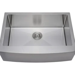 Clearance Handcrafted 30" 16-Gauge Arched Apron Front Farmhouse Single Bowl Stainless Steel Kitchen Sink Stainless Steel Sinks|Single Bowl Sinks