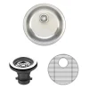 Sale 19" Round 18-Gauge Undermount Single Bowl Stainless Steel Kitchen Bar Sink with Grid Rack and Strainer Stainless Steel Sinks|Single Bowl Sinks