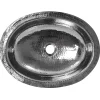 Outlet 17 1/2" x 13 3/4" Hand Hammered Stainless Steel Oval Undermount Bathroom Sink Undermount|Stainless Steel Sinks
