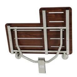 Best 28" x 21" Wall Mount Fold Down Shower Seat in Dark Mahogany Wood Grain & Stainless Shower Seats
