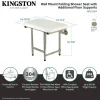 Best 22"x 16" Wall Mount Fold Down Shower Seat with Floor Support in Brushed Stainless Steel Shower Seats